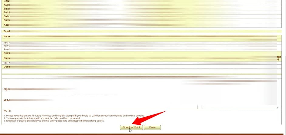 esic card online check