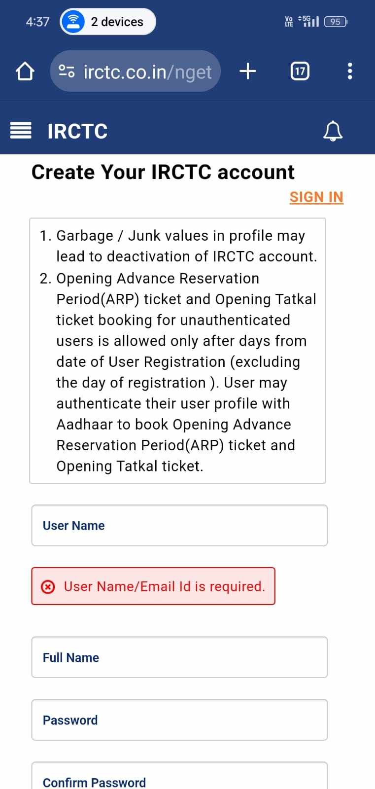 irctc account kaise bnate hain mobile se
