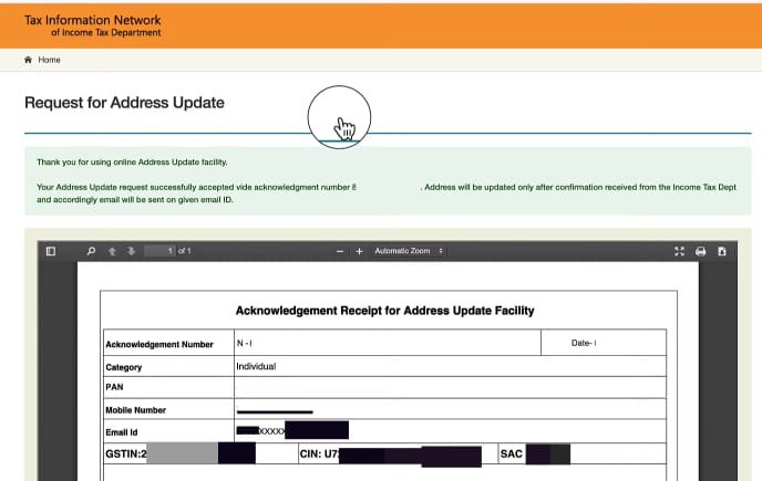 nsdl pan card mobile number update online