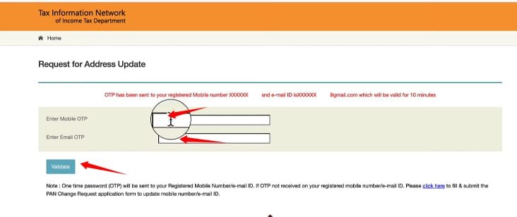 pan card mobile number & email id update online