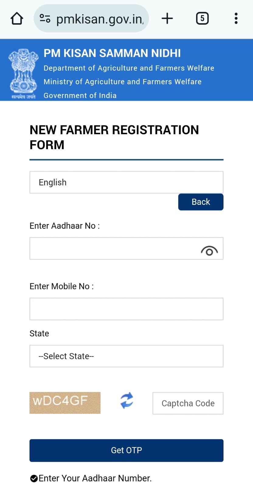 pm kisan yojana online registration